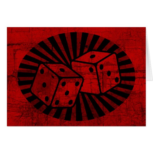 Retro Red Dice Cards (Front Horizontal)