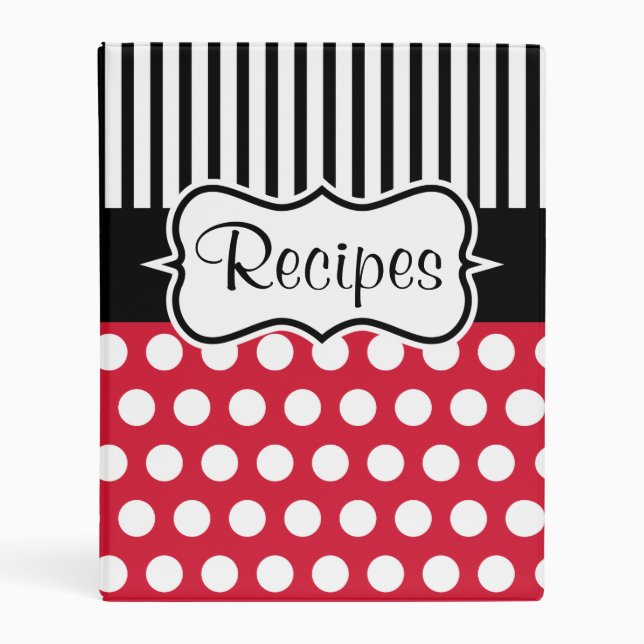 Retro Red Dot Recipe Binder (Front)