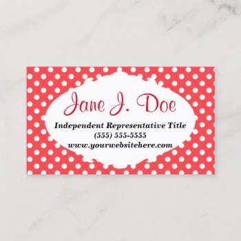 Retro Red Dots Beauty Business Card by hkimbrell at Zazzle