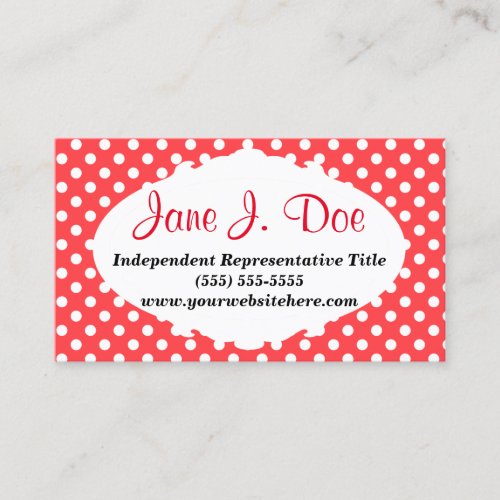 Retro Red Dots Beauty Business Card