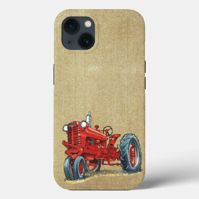 Retro Red Farm Tractor Case-Mate iPhone Case (Back)