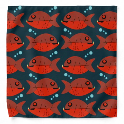 Retro Red Fish Bandana