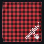 Retro Red Flannel Naughty Christmas Dog Bandana<br><div class="desc">This bandana features rustic red flannel and a fun retro font with the "naughty" half of naughty and nice. It makes the perfect Christmas bandana for your dog or cat.</div>