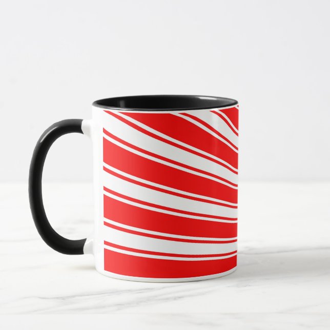 Retro Red Funky Sun Rays Background Mug (Left)
