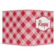 Retro Red Gingham Recipe Organizer Binder Gift