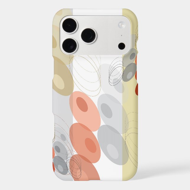 Retro Red & Grey Mod Bubbles Abstract Art Pattern Iphone Case (Back)