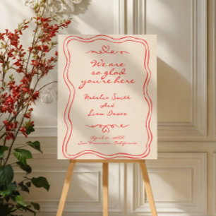 Retro Red Hand Drawn Written Quirky Fun Cute  Foam Board