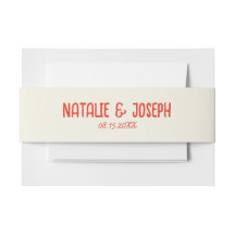 Retro Red Hand Written Bright Unique Bold Wedding