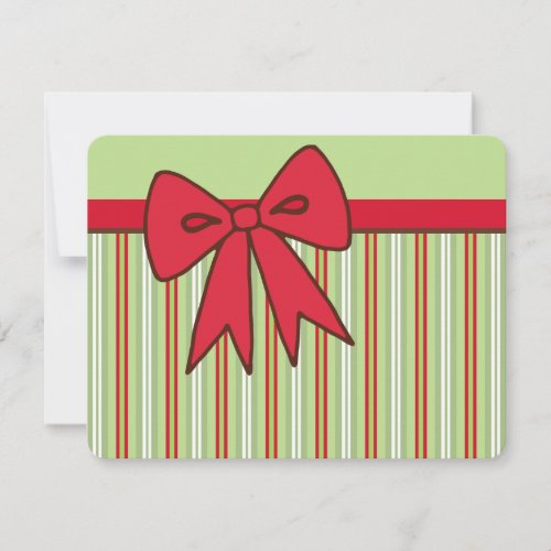 Retro Red Holiday Bow Invitations