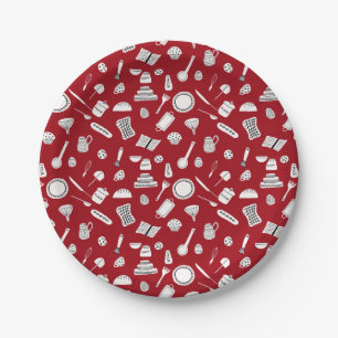 Retro Red Kitchen Paper Plates