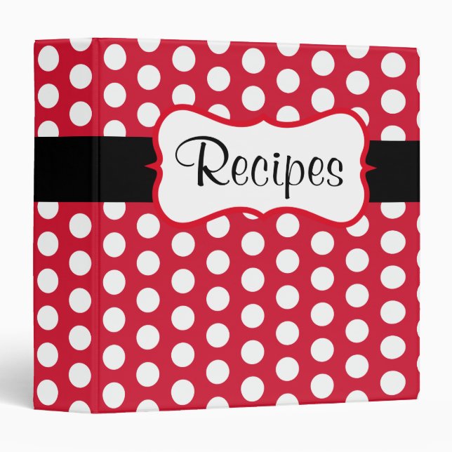 Retro Red Kitchen Recipe Binder Gift (Front/Spine)
