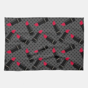Retro, red lipstick towel