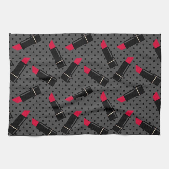Retro, red lipstick towel (Horizontal)