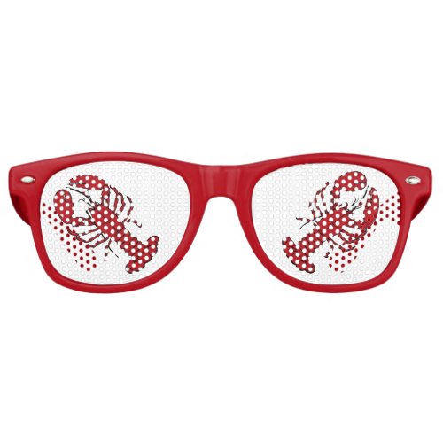 Retro red  lobster rockabilly sunglasses red