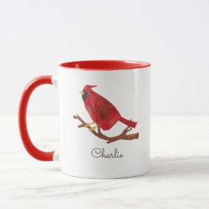 Retro Red Northern Cardinal Cute Vintage-Inspired Mug