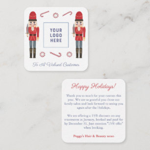 Retro Red Nutcracker Business Logo Happy Holidays  Note Card