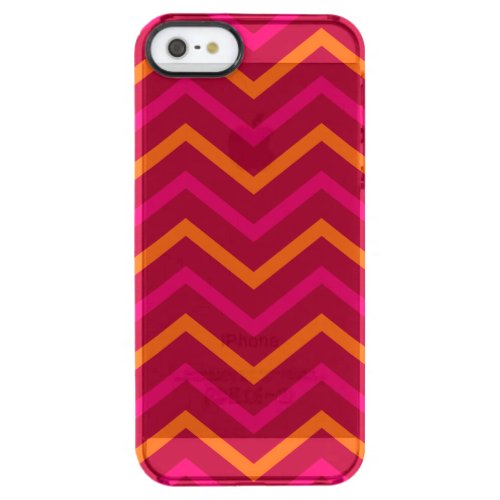 Retro Red Orange Hot Pink Chevron Zig Zag Pattern Clear iPhone SE55s Case