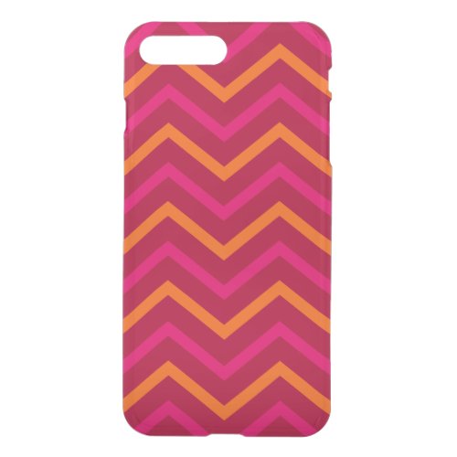 Retro Red Orange Hot Pink Chevron Zig Zag Pattern iPhone 8 Plus7 Plus Case