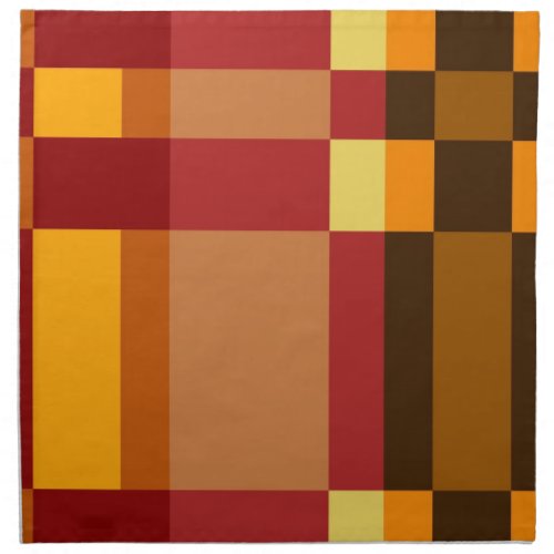 Retro Red Orange Yellow Cream Striped Pattern Napkin