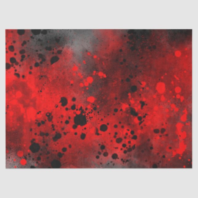 Retro Red Paint Splatter  Tissue Paper (Front)