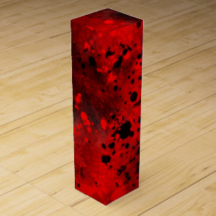 Retro Red Paint Splatter  Wine Box