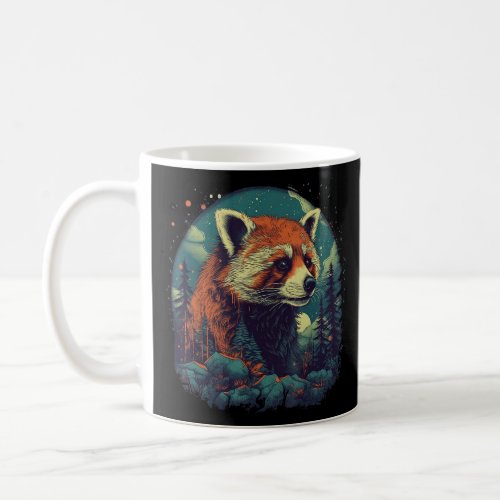Retro Red Panda Nature Forest Graphic Animal Desig Coffee Mug