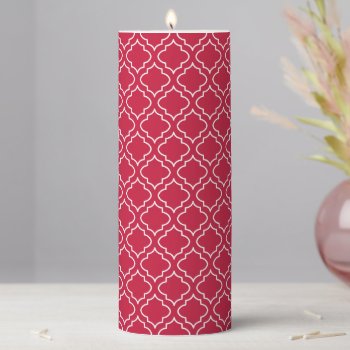 Retro Red Pattern Candle by suncookiez at Zazzle
