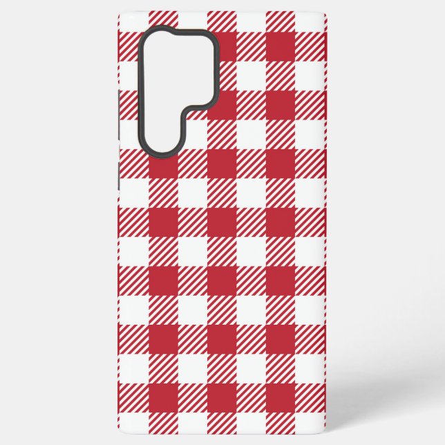 Retro Red Picnic Check Farmhouse Design Samsung Galaxy Case (Back)