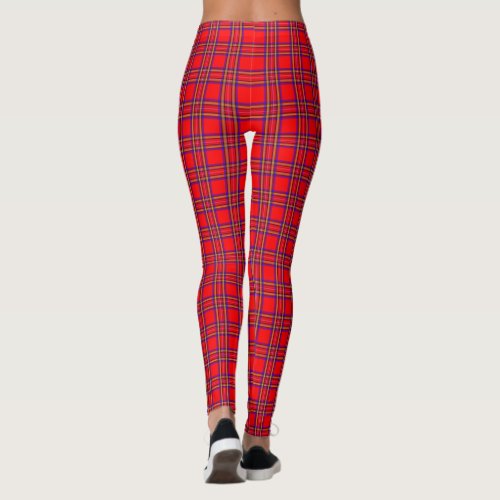 Retro Red Plaid Leggings