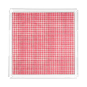 Retro red plaid tartan: seamless pattern. acrylic tray