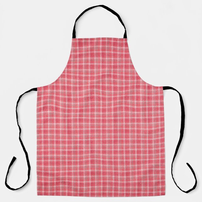 Retro red plaid tartan: seamless pattern. apron (Front)