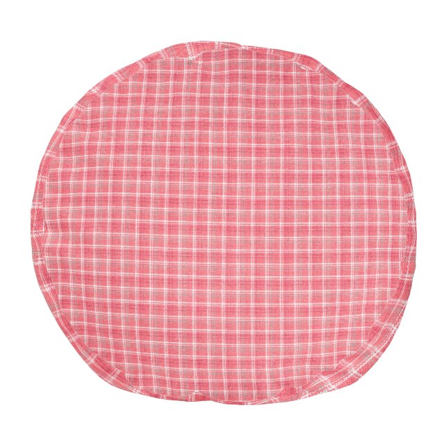 Retro red plaid tartan: seamless pattern. pouf (Bottom)
