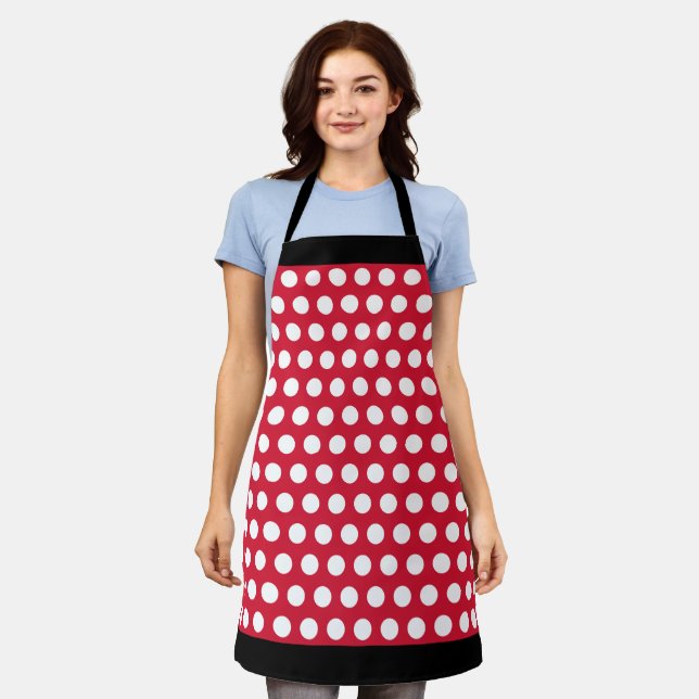Retro Red Polka Dot Apron  (Worn)