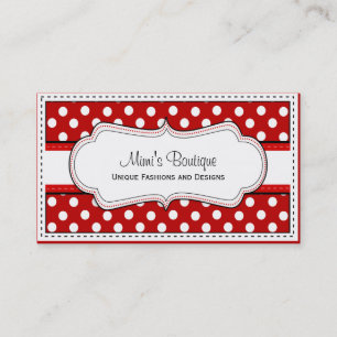 Retro Red polka dot business cards
