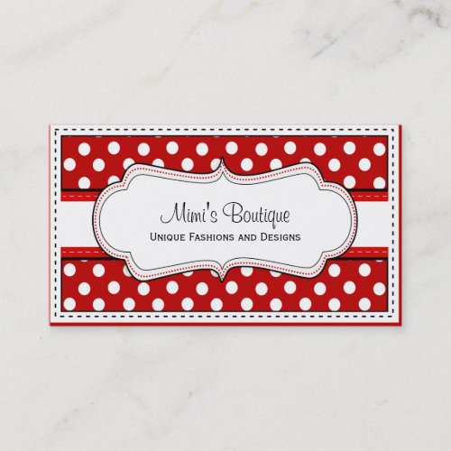 Retro Red polka dot business cards