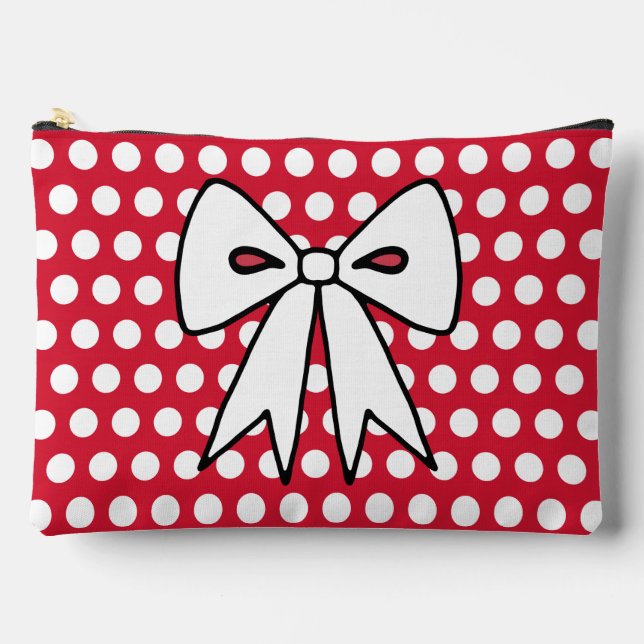 Retro Red Polka Dot Cosmetics Bag Gift (Front)