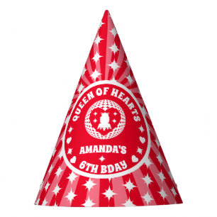 Retro Red Queen Of Hearts Birthday Party Hat