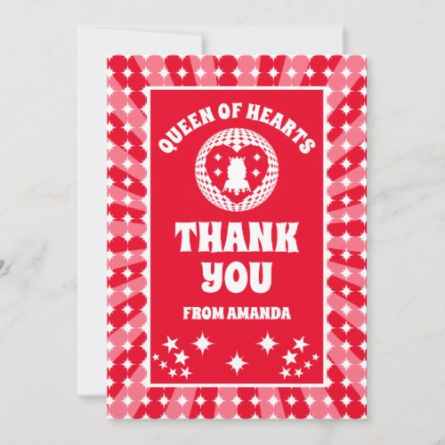 Retro Red Queen of Hearts Birthday Thank You Card