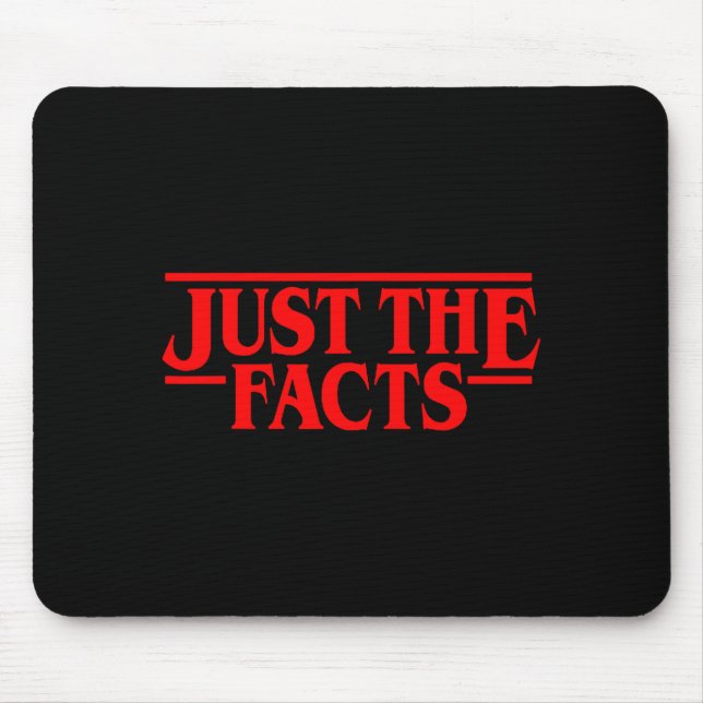 Retro Red Quote Just The Facts Funny Basic Simple  Mouse Pad (Front)