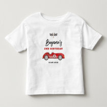 Retro Red Race Car Two Fast Boy 2nd Birthday Toddler T-shirt