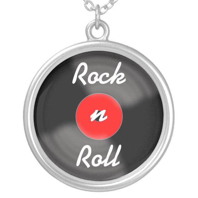 Retro Red Record Necklace (Front)