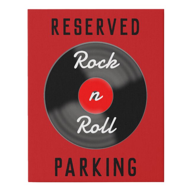 Retro Red Record Parking Sign Art (Front)