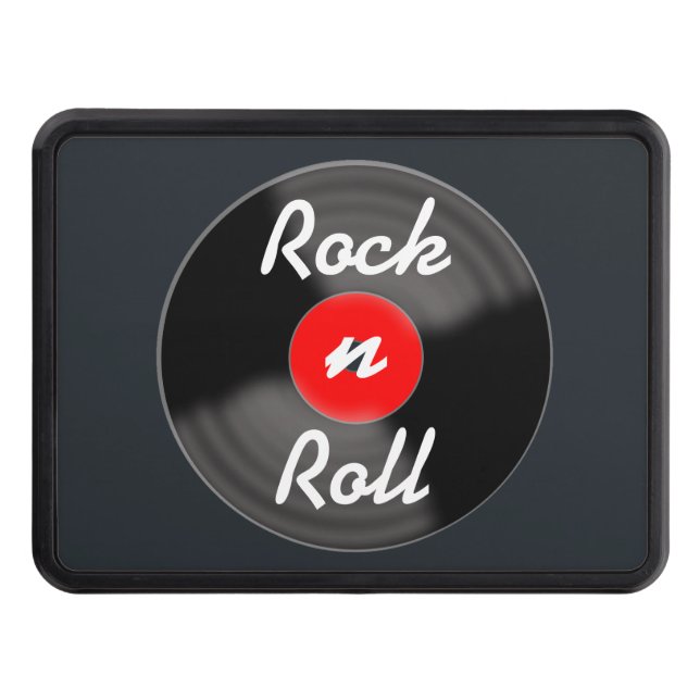 Retro Red Record Trailer Hitch Cover  (Front)