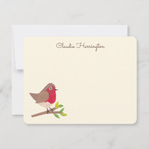 Retro Red Robin Vintage-Inspired Hand-Illustrated Note Card