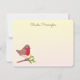 Retro Red Robin Vintage-Inspired Hand-Illustrated Note Card