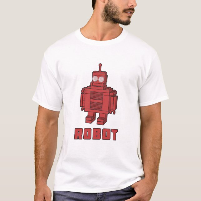 Retro Red Robot T-Shirt (Front)
