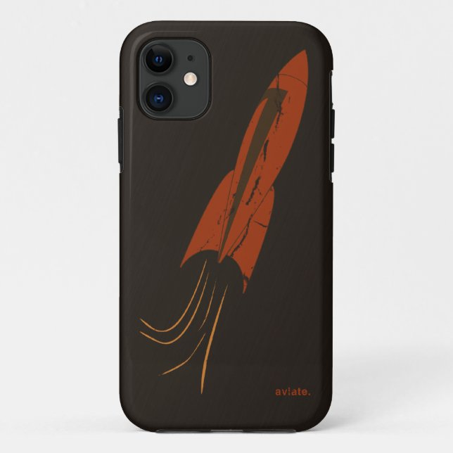 Retro Red Rocket iPhone 5 Case by aviate. (Back)