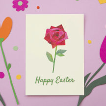 Retro Red Rose Cute Vintage-Inspired Easter