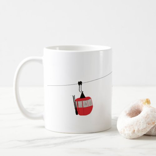 Retro Red Ski Gondola Lift Personalized Coffee Mug