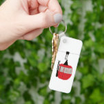 Retro Red Ski Gondola Lift Personalized Keychain<br><div class="desc">Minimalist red gondola lift design for skiers and skiing enthusiasts. Red ski gondola is perfect personalized festive Christmas holiday gift for him or her. Xmas ski skiing skier gifts.</div>
